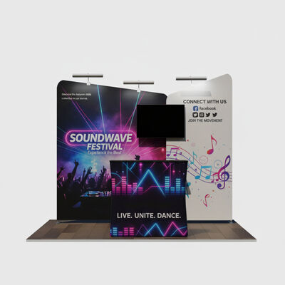 3x3m Mobile Trade Show Booth Modular Polyester Fabric 10 By 10 Booth