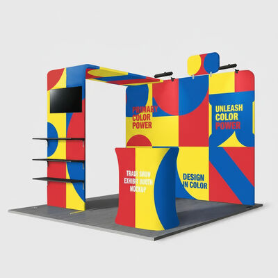 Custom Modular Trade Show Booth With Fabric Walls And Aluminum Frame