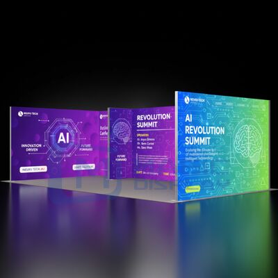 10x20ft SEG Light Box Exhibition Backdrop with Dye Sublimation Printing and Tool-Free Assembly
