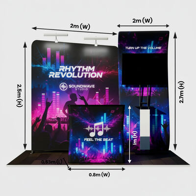Portable Custom Trade Show Booth With Aluminum And Fabric Design