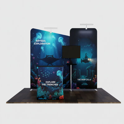 10x10ft Trade Show Booth Portable Fabric Backdrop Display Kit Quick Build