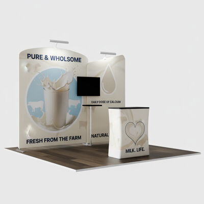 Polyester Fabric Trade Show Booth 3x3m Modular Tradeshow Booths