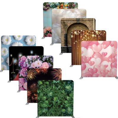 Polyester 8x8 Photo Booth Backdrop Glowing Hearts Pillowcase Backdrop Stand