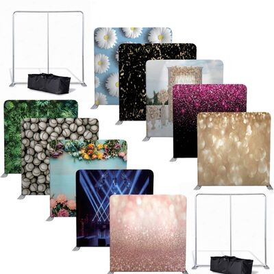 8x7.5ft Pillowcase Backdrop Two Stands Five Printed Covers Photo Booth Setup