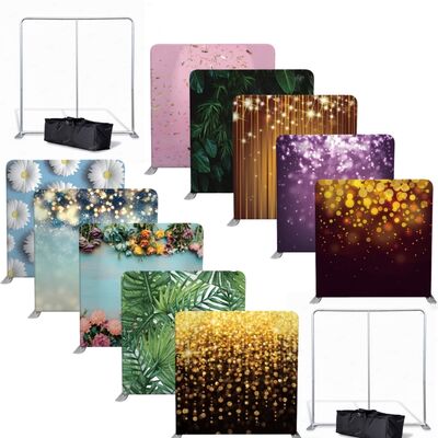 8x8ft Pillowcase Backdrop Two Stands Five Fabric Covers Photo Booth Display