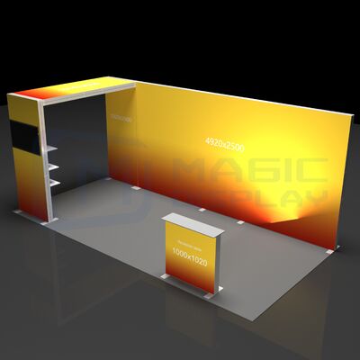 Aluminum Profile SEG Fabric Wall SEG Exhibition Light Box With Shelves
