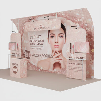 CMYK 6x3m Modular Exhibition Booth L Shape Fabric Display Booth