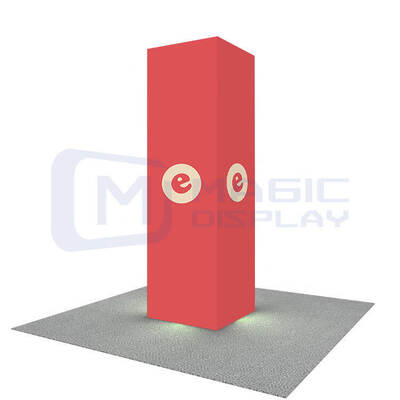 LED Backlit Trade Show Tower Tension Fabric Trade Show Booth Tower Customized