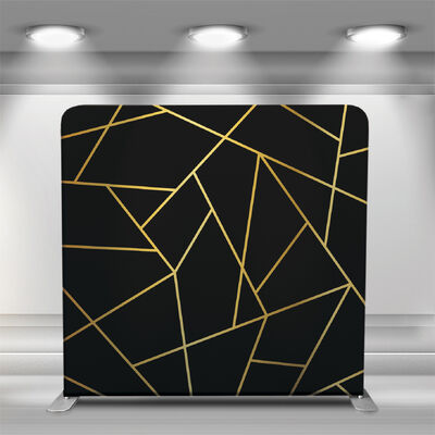 Gold Geometric Custom Tension Fabric Display Double Sided Pillow Case Backdrop Banner Event Booth Tension Fabric Backdrop