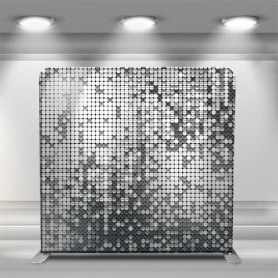 Sparkling Silver Sequin Wall Backdrop Cover For Party Tension Fabric Display Double Sided Pillow Case Backdrop Banner 