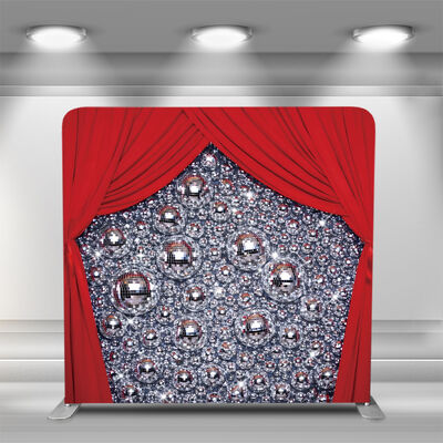 Customized Printing Exhibition Backdrop Display Portable Aluminum Frame Tension Fabric Display Wedding Backdrop Stand