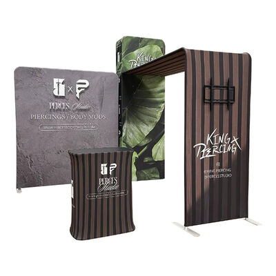 Customized Portable Advertising Exhibition Tension Fabric Banner Backdrop Trade Show Display Booth