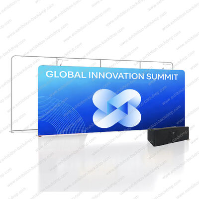 Durable 20ft Aluminum Tube Stand Custom Logo Fabric Banner Tension Fabric Display For Trade Show Fair