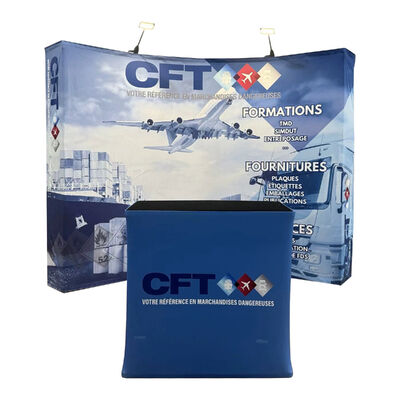 Trade Show Booth Offering Professional Exhibition Setup with Integrated LED Lighting and TV Mount for Effective Presentation