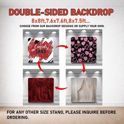 Pillow Case Backdrop Photo Booth Backdrop Stretch Tension Banner/ 360 Photo Backdrop Stand with Popular Designs