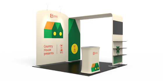 Lightweight 10x10ft Exhibition Display Booth Customizable Panels Perfect for Marketing Presentations and Product Launches