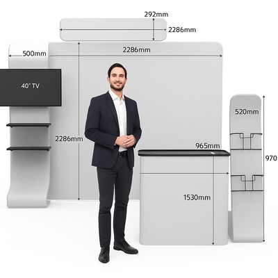 Portable Trade Show Booth Quick Set Up Tension Fabric Display Booth