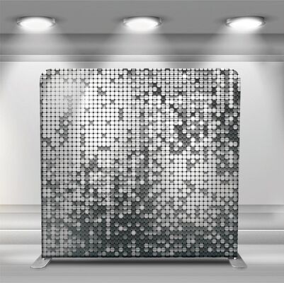 Aluminum Tube Stand Pillowcase Backdrop Silver Sequin Display For Events