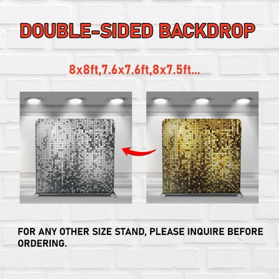 Aluminum Tube Stand Pillowcase Backdrop Silver Sequin Display For Events