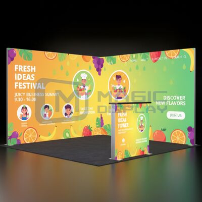 Durable Exhibition Lightbox 10x10ft Backlit Trade Show Display