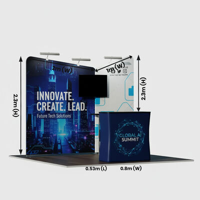 3x3m Mobile Trade Show Booth Modular Polyester Fabric 10 By 10 Booth