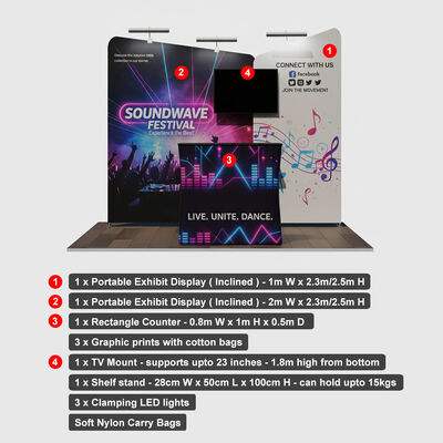 3x3m Mobile Trade Show Booth Modular Polyester Fabric 10 By 10 Booth