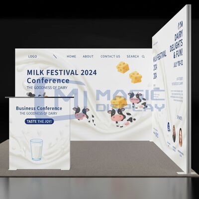 SEG Light Box Exhibition Backdrop with Dye Sublimation Printing, Tool-Free Assembly, and Custom Sizes