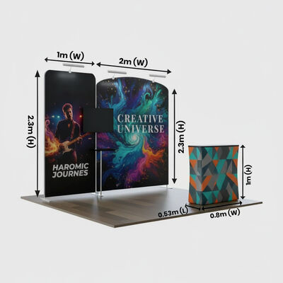 3x3m Trade Show Booth with 250g Polyester Fabric, Tool-Free Assembly, and Dye Sublimation Printing for Exhibition Use