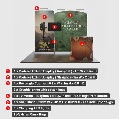 3x3m Trade Show Booth with 250g Polyester Fabric, Tool-Free Assembly, and Dye Sublimation Printing for Exhibition Use