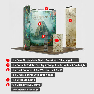 3x3m Trade Show Booth Modular 250g Stretch Fabric Display Booth