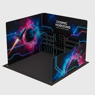 Portable Trade Show Booth Tension Fabric Display For Business Events