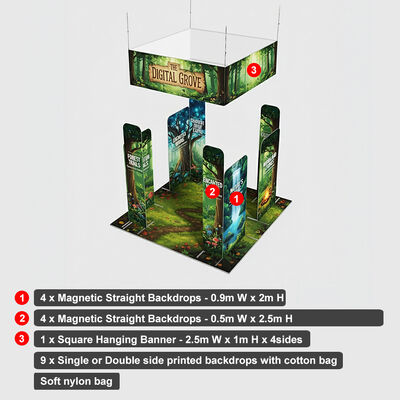 Modular Trade Show Booth Tension Fabric Display System For Expos