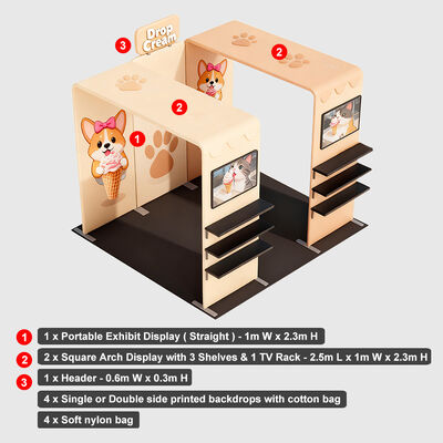 Simple Trade Show Booth Tension Fabric Display System For Shows
