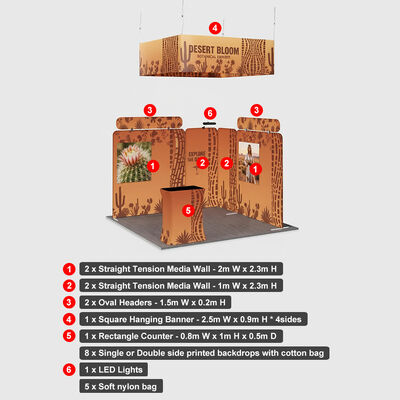 Custom Exhibition Trade Show Booth With Tension Fabric Display