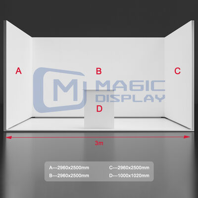 U Shape SEG Light Box 10x10ft Backlit Exhibition Stand Trade Show Booth