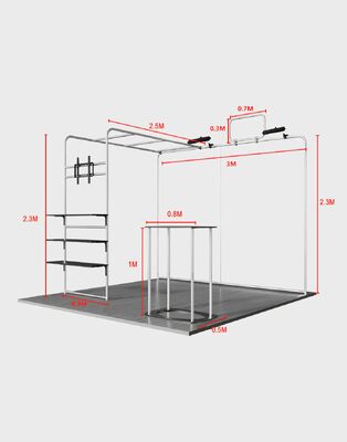 Custom Modular Trade Show Booth With Fabric Walls And Aluminum Frame