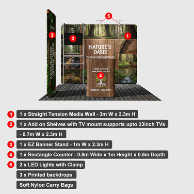 Lightweight Aluminum Trade Show Booth Tension Fabric Portable Exhibition Booth