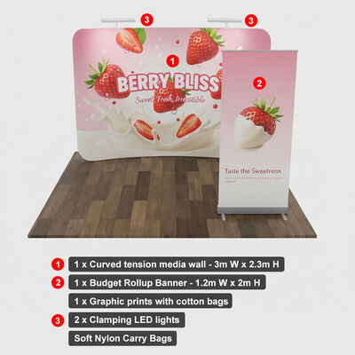 3x3m Lightweight Trade Show Booth With Modular Fabric Panels