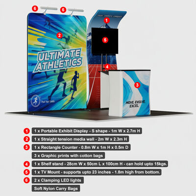 Trade Show Booth Displays 10x10 Booth Backdrop 250g Polyester Fabric