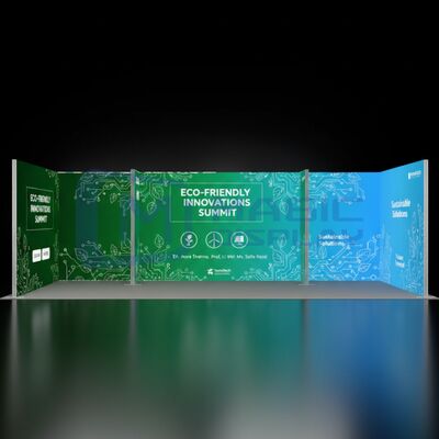 10x20ft SEG Light Box Exhibition Backdrop with Dye Sublimation Printing and Tool-Free Assembly