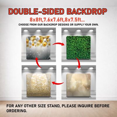 8x8ft Pillowcase Backdrop Two Fabric Covers Only Event Display Graphic Set