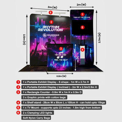 Portable Custom Trade Show Booth With Aluminum And Fabric Design