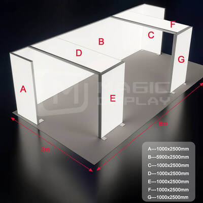 Alumuinum Backlit SEG Light Box 10x20 Trade Show Booth Display