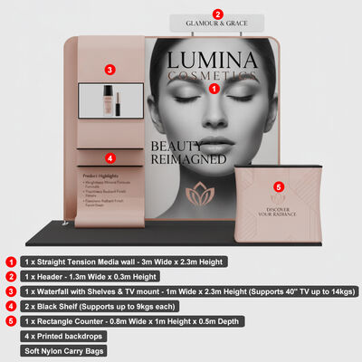 Portable 10x10 Trade Show Booth Fabric 10x10 Trade Show Backdrop