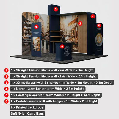 10x10ft Modular Trade Show Booth With Expandable Layout Options