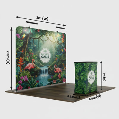 Customized 10x10 Exhibit Booth 10ft Stretch Fabric Display Booth