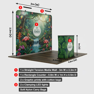 Customized 10x10 Exhibit Booth 10ft Stretch Fabric Display Booth