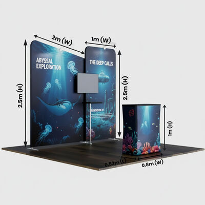 10x10ft Trade Show Booth Portable Fabric Backdrop Display Kit Quick Build