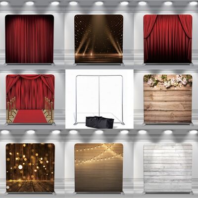 7.6x7.6ft Pillowcase Backdrop One Stand Four Printed Covers Photo Booth Setup