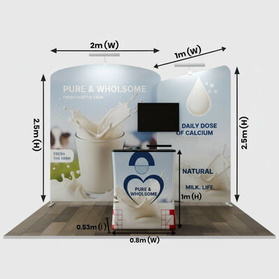 Polyester Fabric Trade Show Booth 3x3m Modular Tradeshow Booths